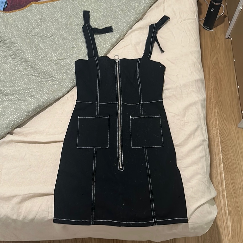 BB Dakota Read My Zips Black Denim Dress